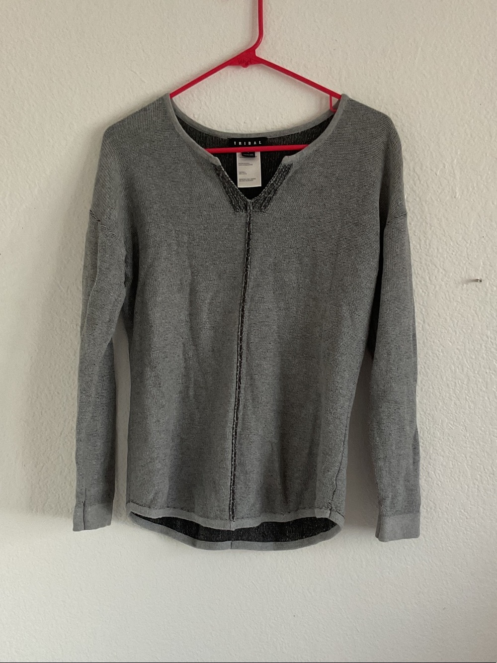 Tribal Gray Long-Sleeve Pullover Sweatshirt